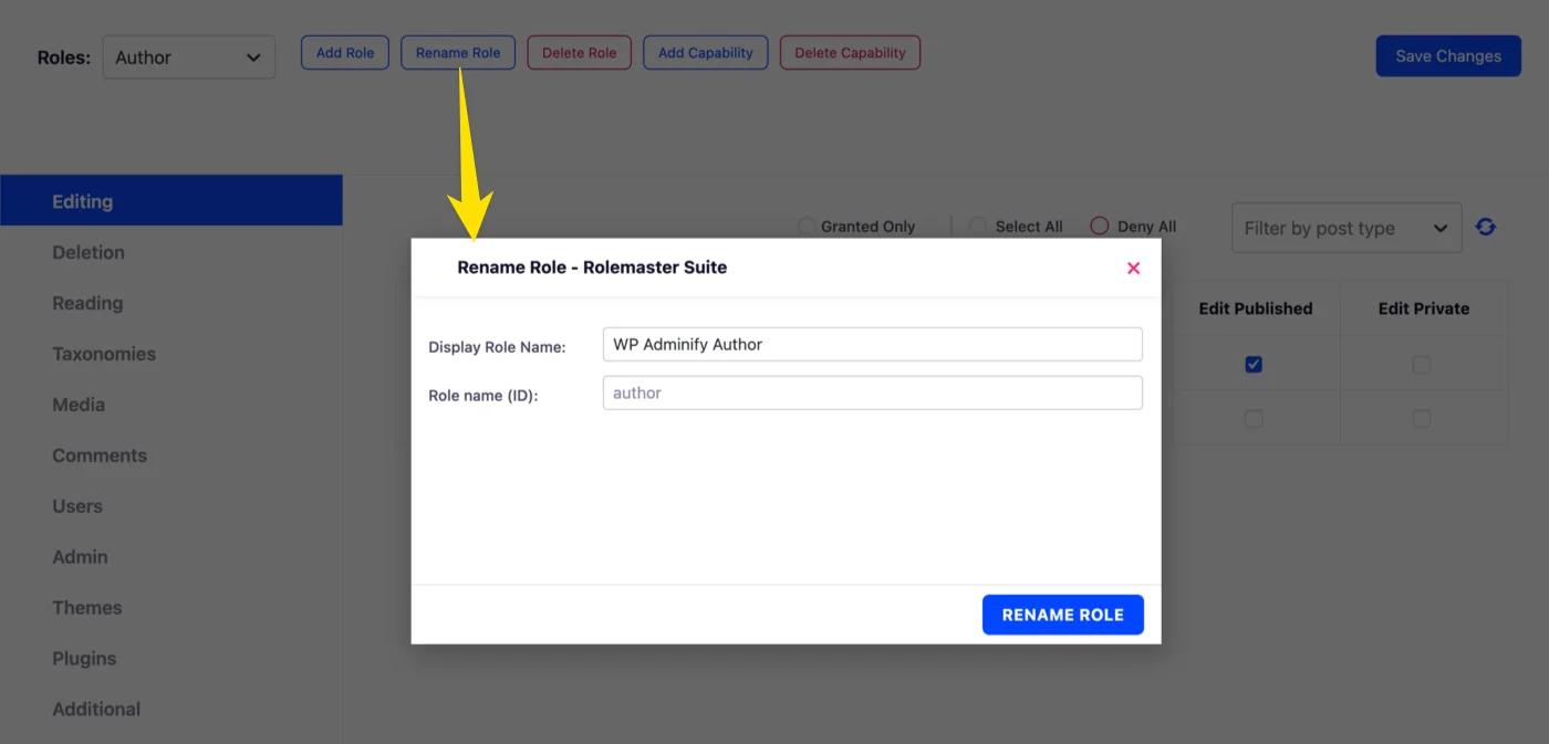 Rename all existing user roles