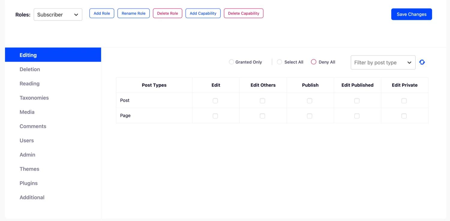 Defeault interface of RoleMaster Suite plugin