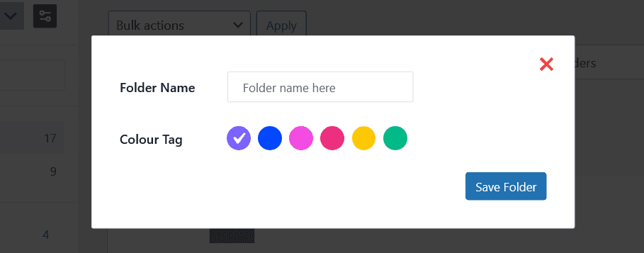 Folder name and color