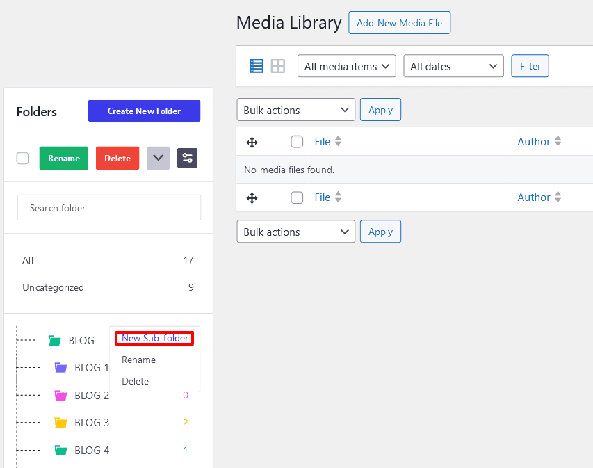 Creating sub folders