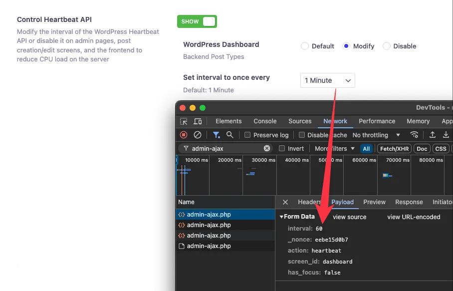 WordPress Heartbeat Control for Dashboard