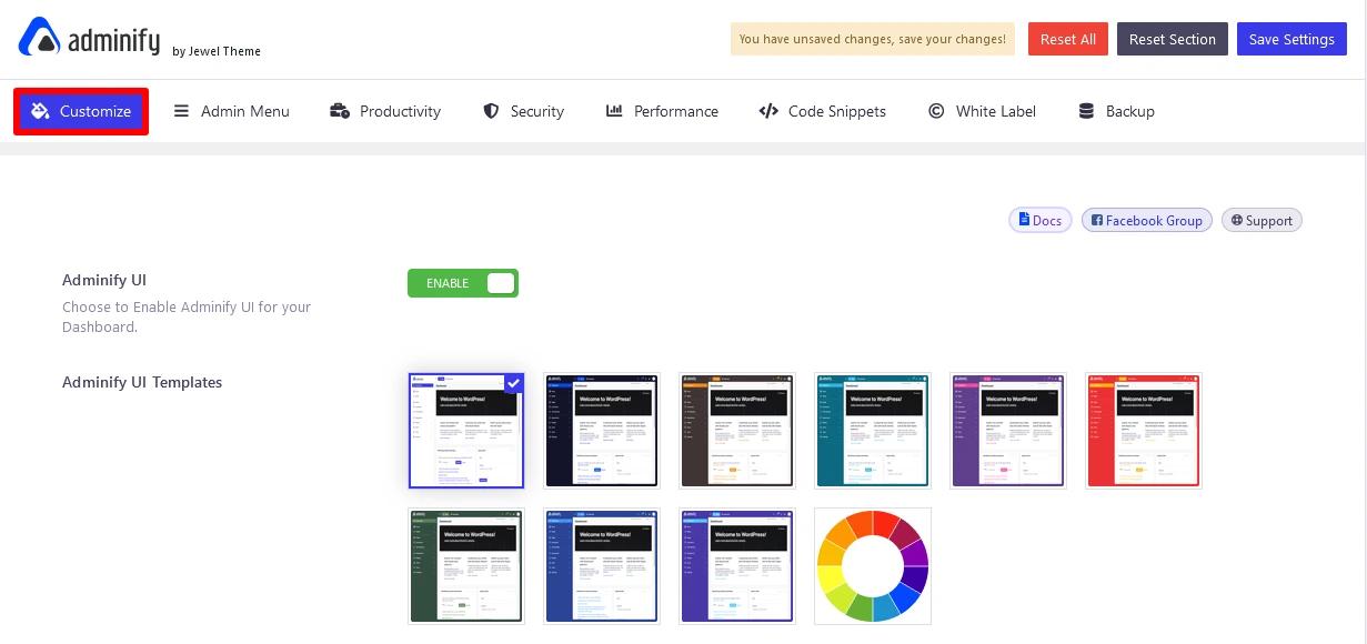 2 Customize section