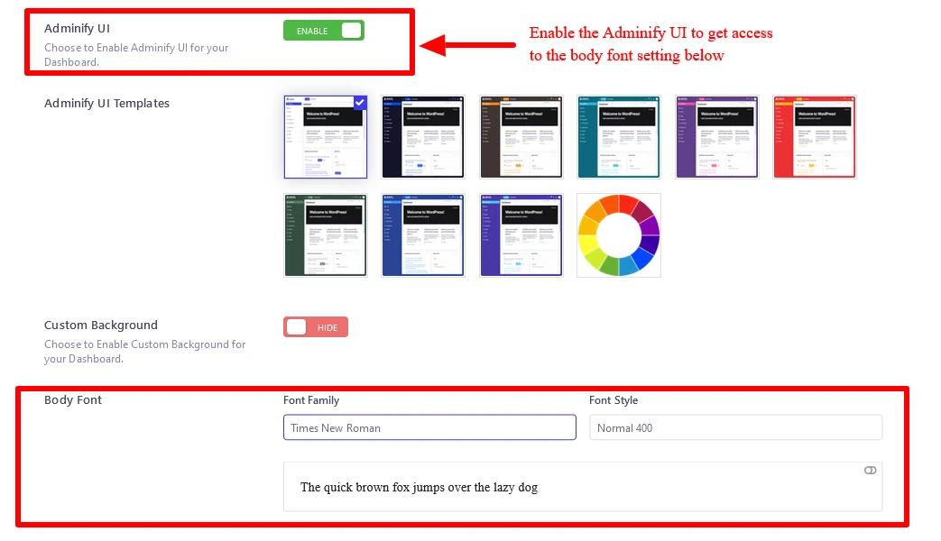 3 Enable the Adminify UI