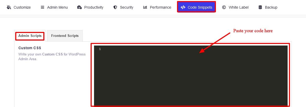 8 WP Adminify custom css option