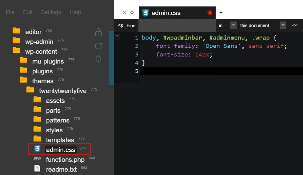 9 Admincss file and code