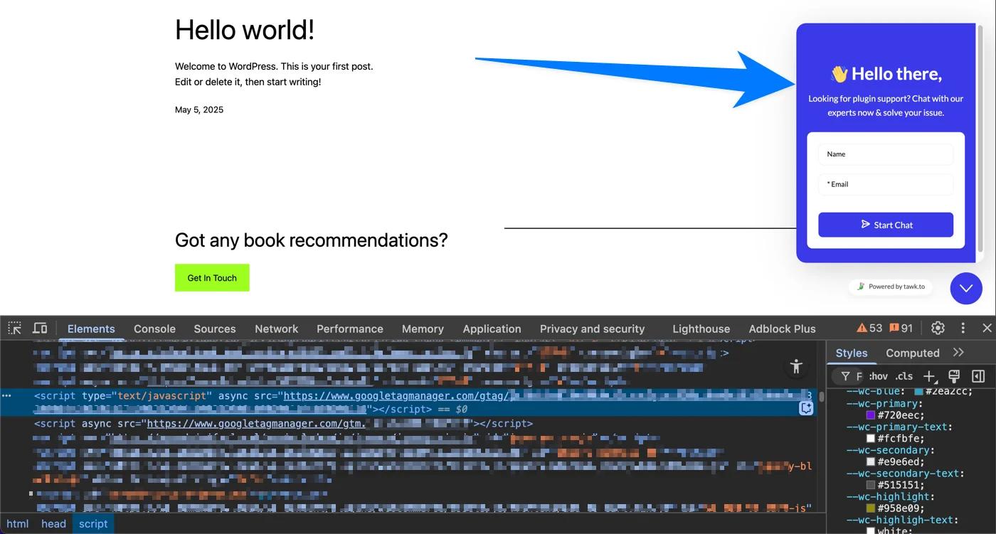 GTM installation complete with WP Adminify Code snippet
