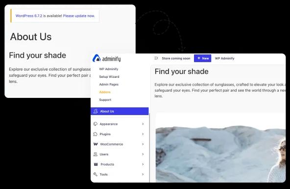 Hide title and dashboard notices from cusotm admin page