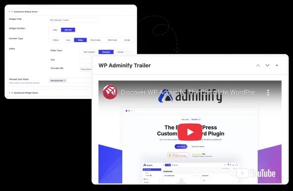 WordPress Custom dashboard video widget