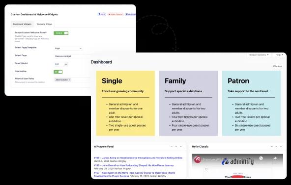 Custom Welcome widget design