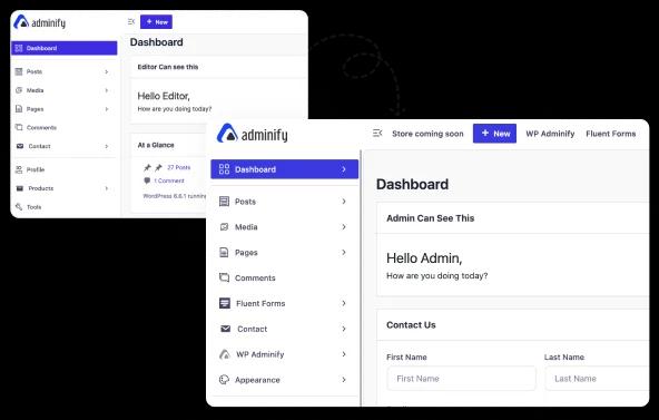 User role based custom dashboard widget