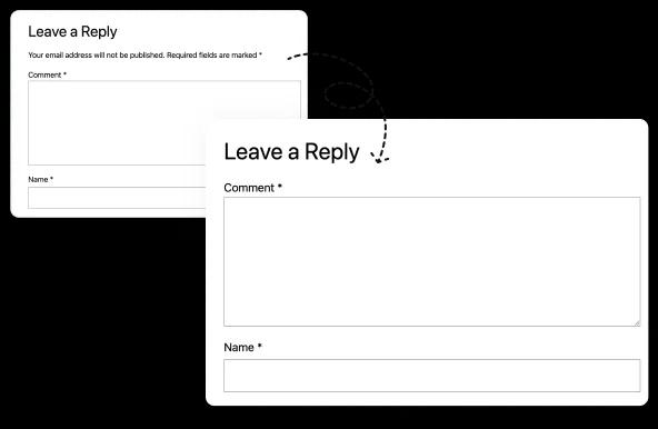 remove your email address will not be published note in comment form