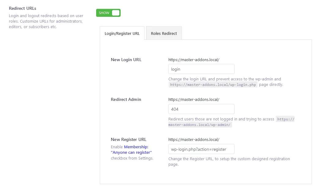 Login redirection