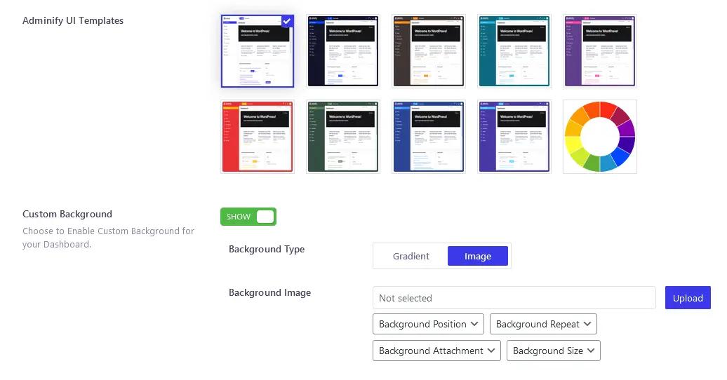 IMG 1 Dashboard color and templates