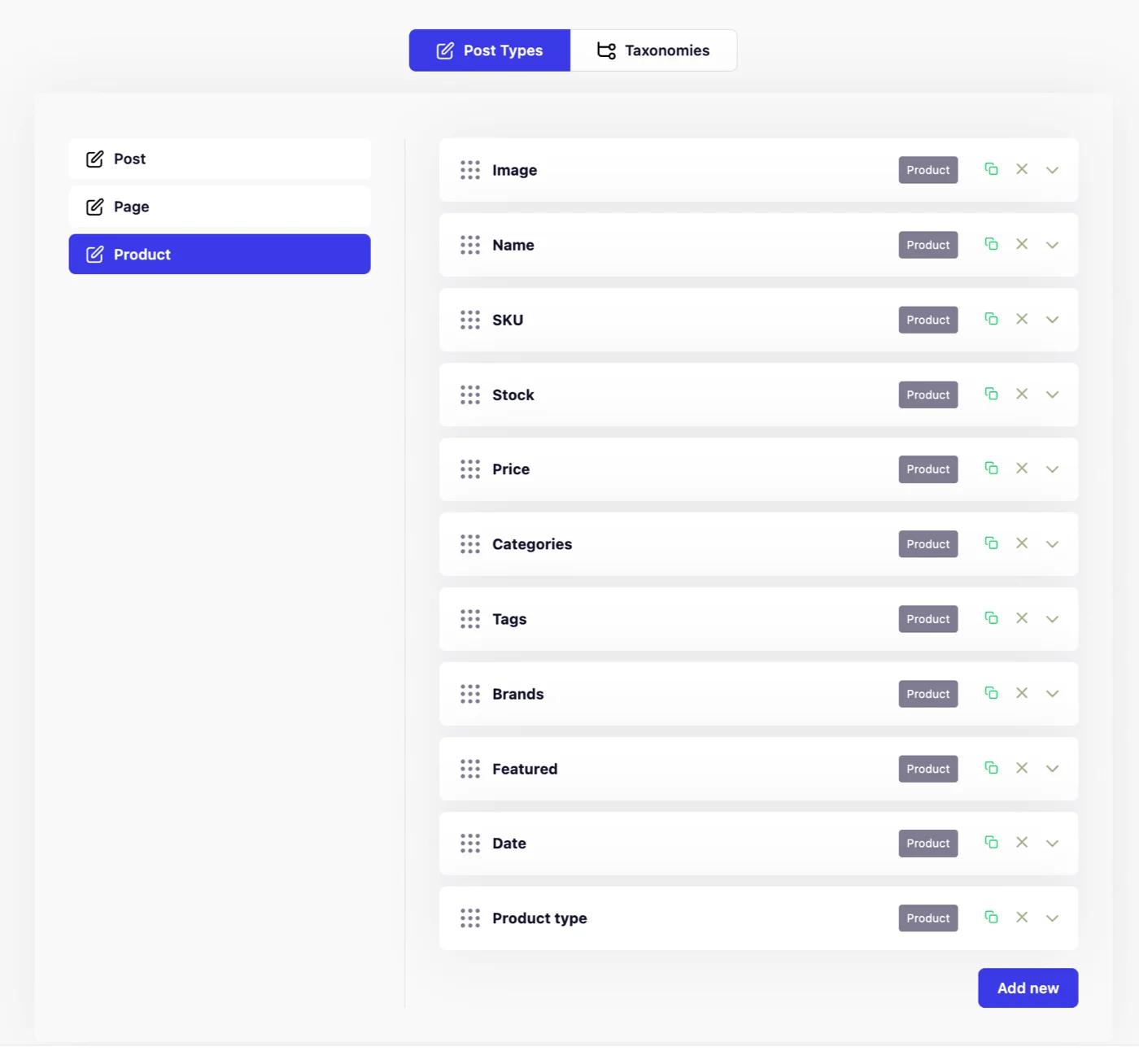 WooCommerce products admin columns interface