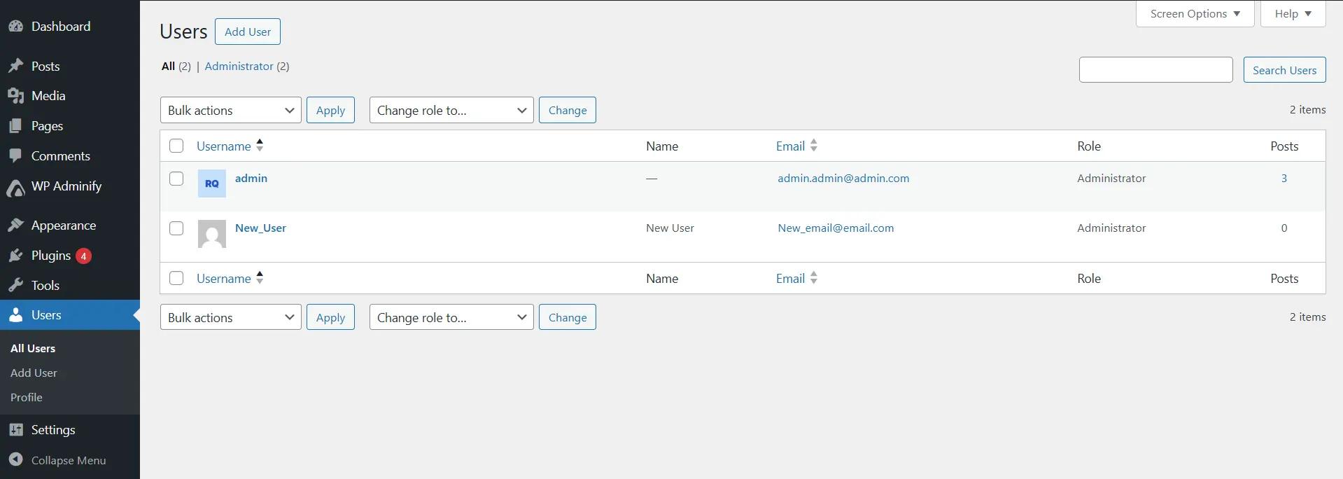 WordPress All Users
