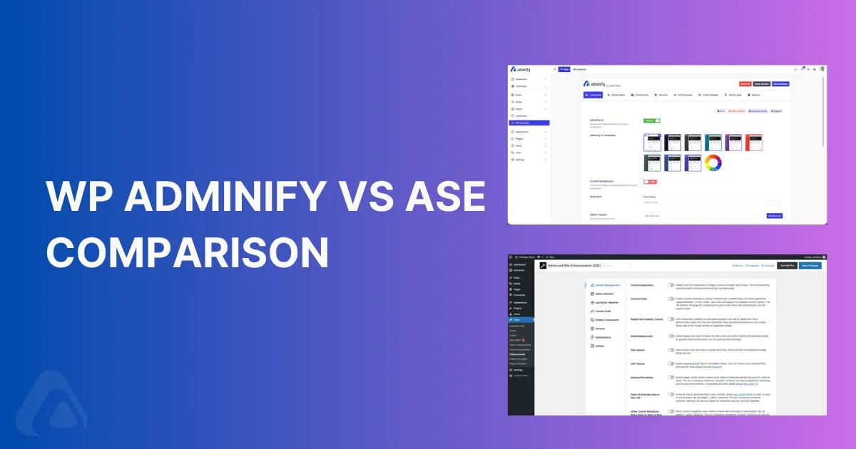 WP Adminify Vs ASE Plugin