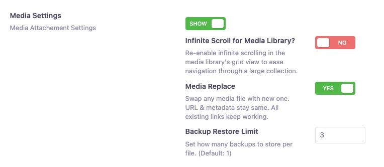 Enable media replace in WordPress