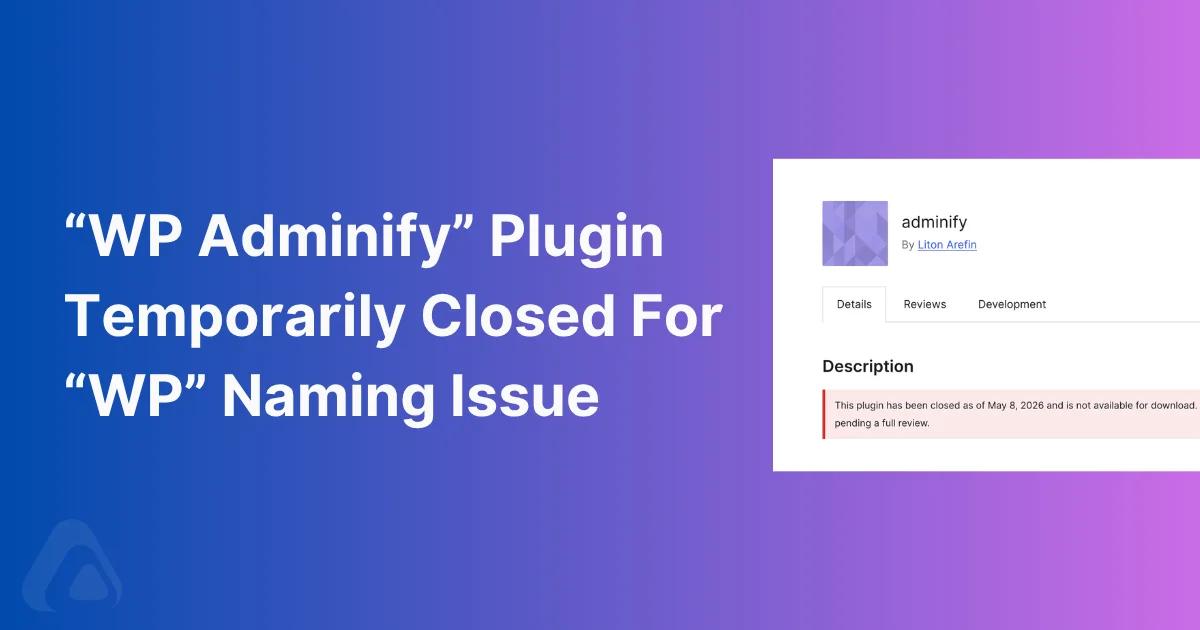Plugin closed temporarily due to naming issue