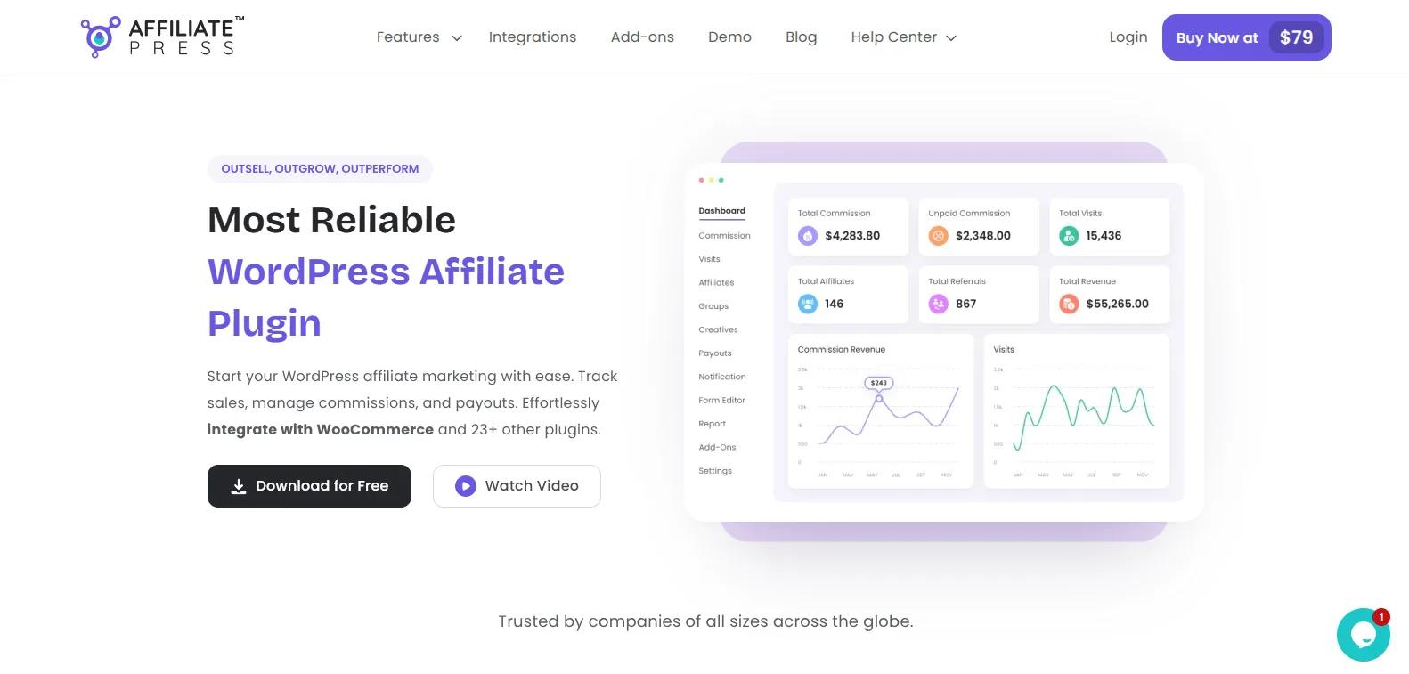 AffiliatePress WordPress affiliate marketing plugin dashboard