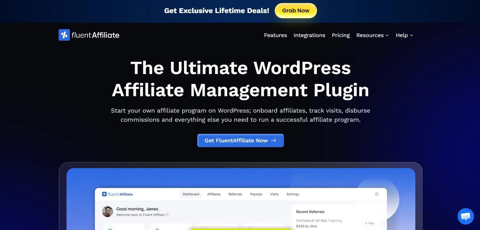 FluentAffiliate modern affiliate management plugin for WordPress