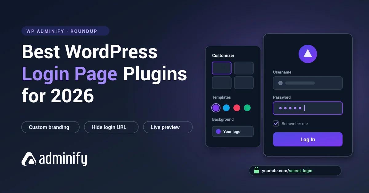 Best WordPress login page plugins for 2026 - branded login form with customizer panel and hidden login URL