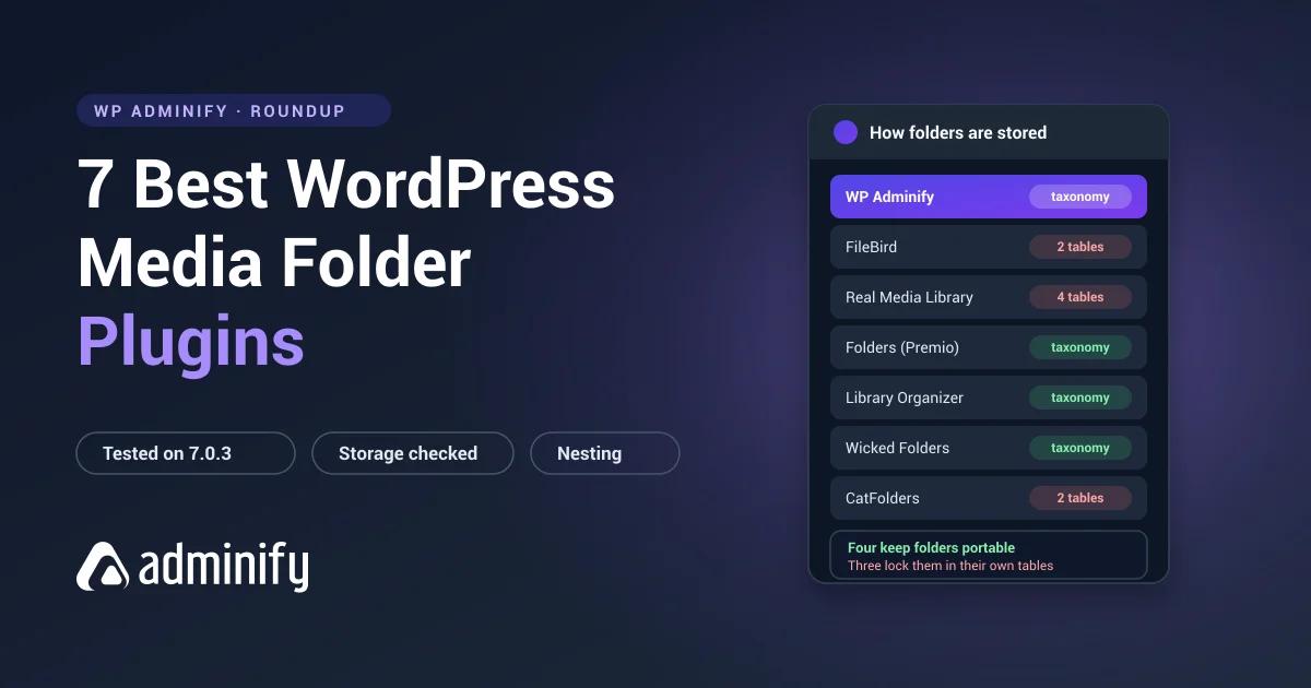 7 best WordPress media folder plugins - how each one stores folders, as portable taxonomy terms or in its own database tables