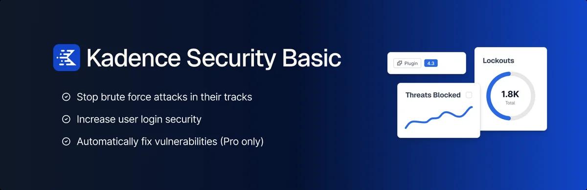 Kadence Security Basic plugin banner from the WordPress.org plugin repository