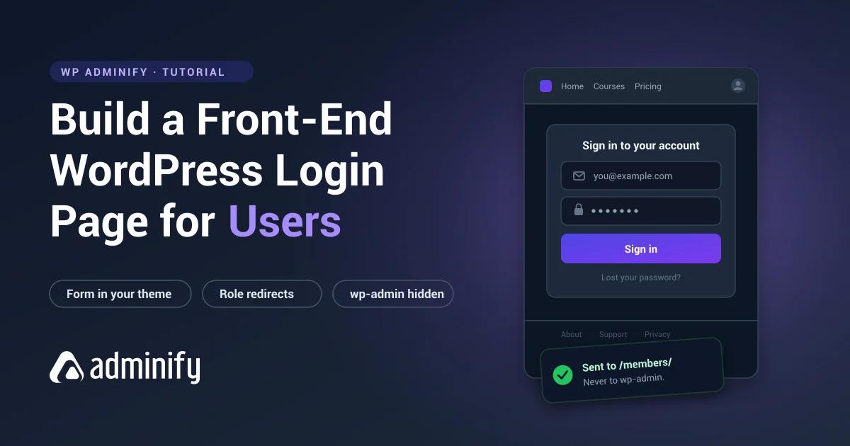 How to create a WordPress login page for users, showing a front-end sign-in form rendered inside a site theme with the site navigation and footer around it