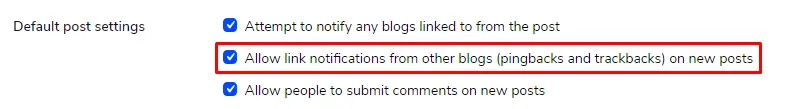 Allow link notifications from other blogs