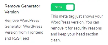 Remove WordPress Generator version