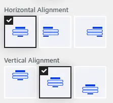 Horizontal and Vertical Alignment
