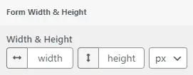 Login form width and height selection