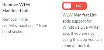 Remove WLW Manifest Link