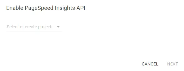 enable pagespeed insights api option