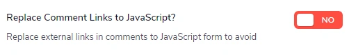 replace comment links to JavaScript