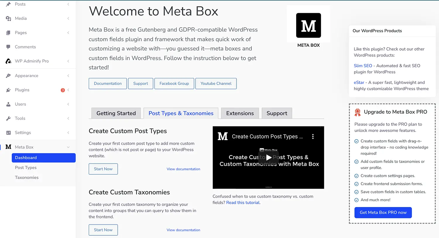 Meta Box Post Type light