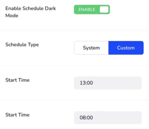 Schedule and System Dark Mode