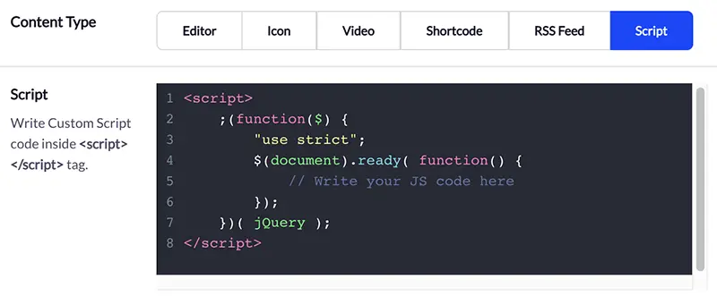 JavaScript Code for Dashboard Widget