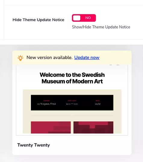 Hide Theme update notice in WordPress